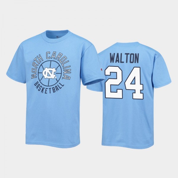 Youth North Carolina Tar Heels Kerwin Walton #24 Basketball Blue T-Shirt