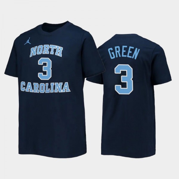 Youth North Carolina Tar Heels College Football Antoine Green Name Number Navy T-Shirt