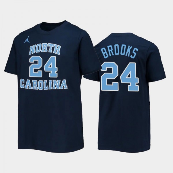 Youth North Carolina Tar Heels College Football British Brooks Name Number Navy T-Shirt