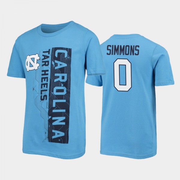 Youth North Carolina Tar Heels College Football Emery Simmons Challenger Blue T-Shirt