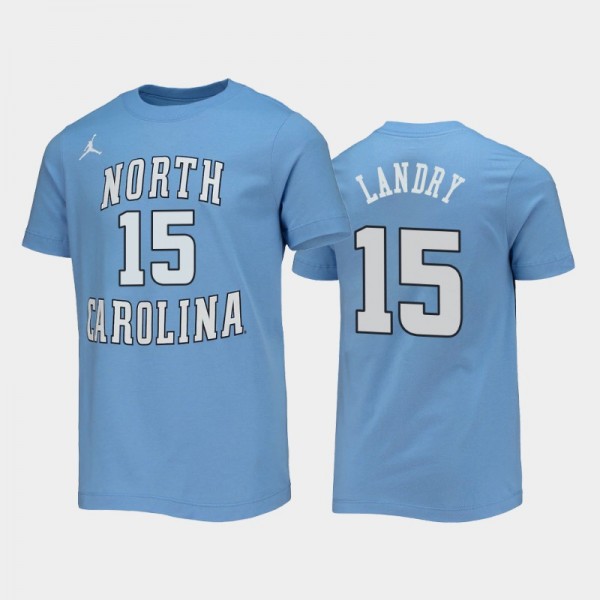 Youth North Carolina Tar Heels Rob Landry #15 Name Number Blue T-Shirt